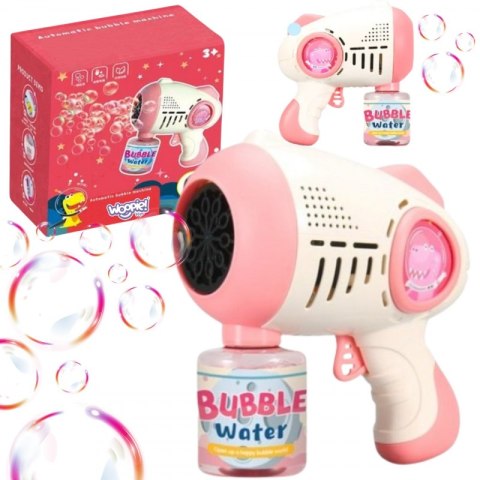 WOOPIE Pistolet do Robienia Baniek Mydlanych Dino Różowy Woopie WOOPIE Pistolet do Robienia Baniek Mydlanych Dino Różowy Woopie