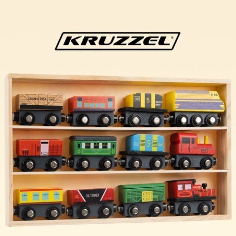 Kolejka drewniana- pociąg 12szt. Kruzzel 23522 Kolejka drewniana- pociąg 12szt. Kruzzel 23522