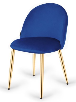 Krzesło tapicerowane GLORIA BLUE VELVET GOLD Lugano