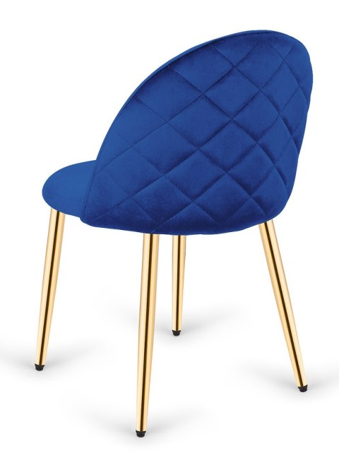 Krzesło tapicerowane GLORIA BLUE VELVET GOLD Lugano