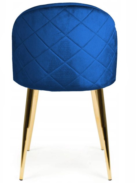 Krzesło tapicerowane GLORIA BLUE VELVET GOLD Lugano
