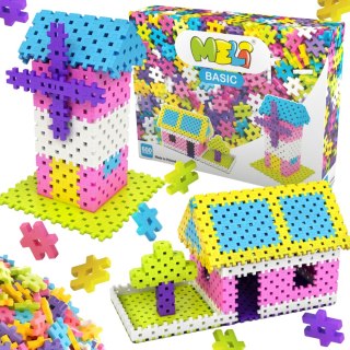 Zestaw Klocków Konstrukcyjnych Basic Pink 600 Elementów Klocki Meli Puzzle Meli