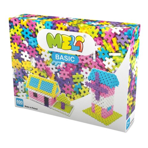 Zestaw Klocków Konstrukcyjnych Basic Pink 600 Elementów Klocki Meli Puzzle Meli