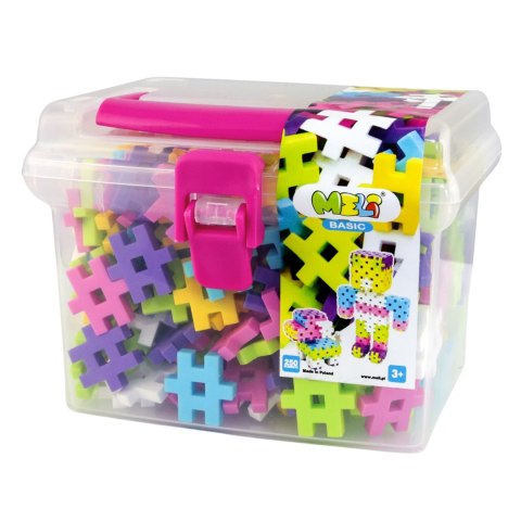 Zestaw Klocków Konstrukcyjnych Basic Pink Travel Box 250 Elementów Puzzle Meli Zestaw Klocków Konstrukcyjnych Basic Pink Travel Box 250 Elementów Puzzle Meli