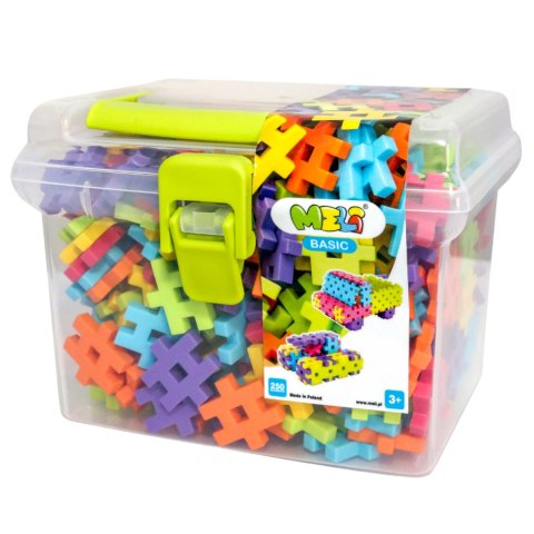Zestaw Klocków Konstrukcyjnych Basic Travel Box 250 Elementów Puzzle Meli