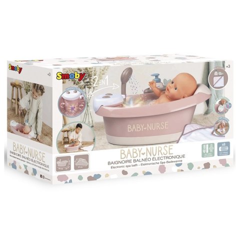 SMOBY Baby Nurse Wanienka z hydromasażem, prysznicem i światłem Smoby SMOBY Baby Nurse Wanienka z hydromasażem, prysznicem i światłem Smoby