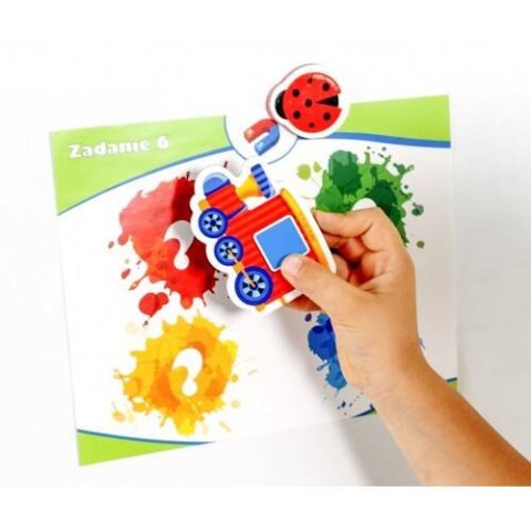 MAGNETYCZNA GRA KOLORY I FIGURY PUZZLE UKŁADANKA LOKOMOTYWY ROTER KAFER ROTER KAFER
