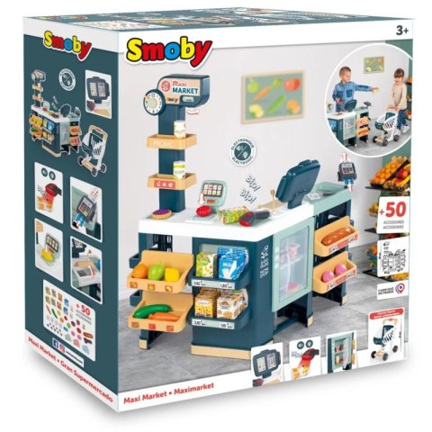 SMOBY Maximarket Wózek Elektroniczną Kasą ze Skanerem Waga i Lodówka Smoby SMOBY Maximarket Wózek Elektroniczną Kasą ze Skanerem Waga i Lodówka Smoby