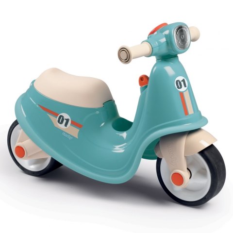 Smoby Niebieski jeździk skuter Retro Ciche koła Scooter Smoby Smoby Niebieski jeździk skuter Retro Ciche koła Scooter Smoby