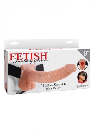 9 inch Hollow Strap-On Balls Light skin tone Boss of toys