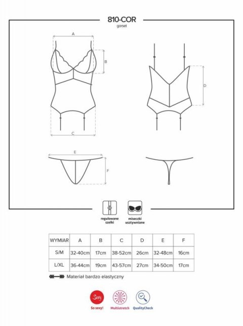 Bielizna-810-COR-2 gorset i stringi biały L/XL Boss of toys