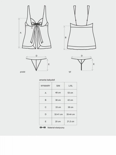 Bielizna-Amanta babydoll i stringi L/XL Boss of toys Bielizna-Amanta babydoll i stringi L/XL Boss of toys