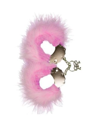 Kajdanki-Śmieszna zabawka-kadanki - Metallic Handcuffs,Feather Cov.. Pink Boss of toys