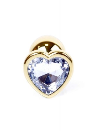 Plug-Jewellery Gold Heart PLUG- Clear Boss of toys