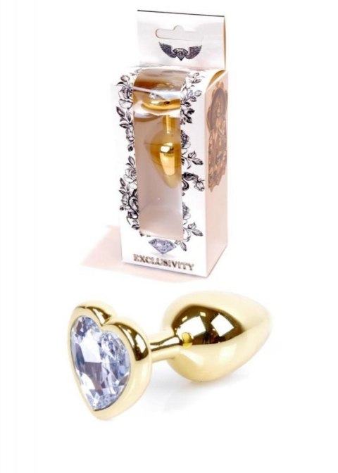 Plug-Jewellery Gold Heart PLUG- Clear Boss of toys