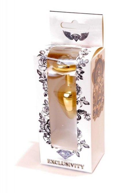 Plug-Jewellery Gold Heart PLUG- Clear Boss of toys