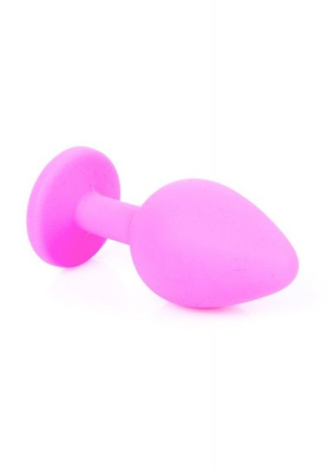 Plug-Jewellery Pink Silicon PLUG Medium- Light Blue Diamond Boss of toys