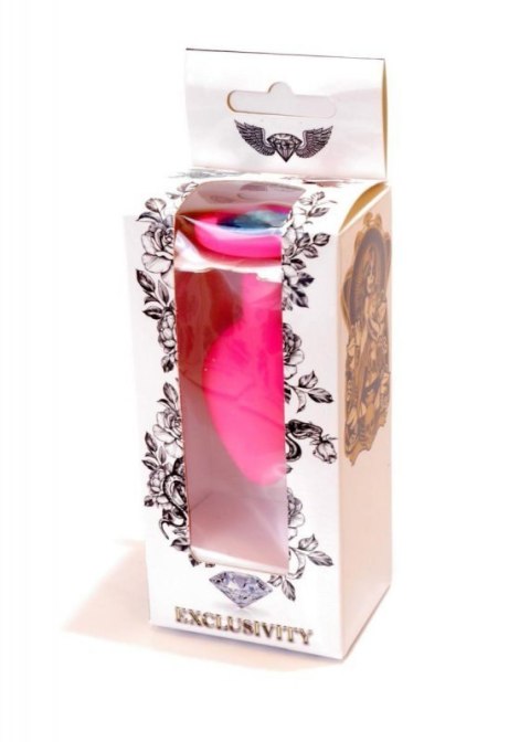 Plug-Jewellery Pink Silicon PLUG Medium- Light Blue Diamond Boss of toys
