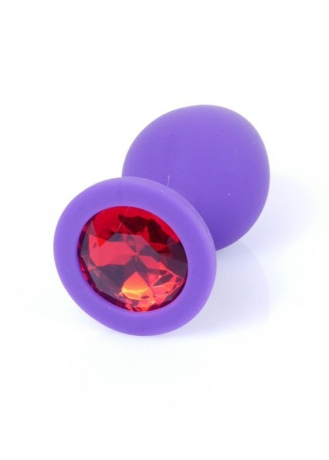 Plug-Jewellery Purple Silicon PLUG Medium- Red Diamond Boss of toys