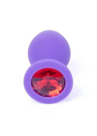 Plug-Jewellery Purple Silicon PLUG Medium- Red Diamond Boss of toys