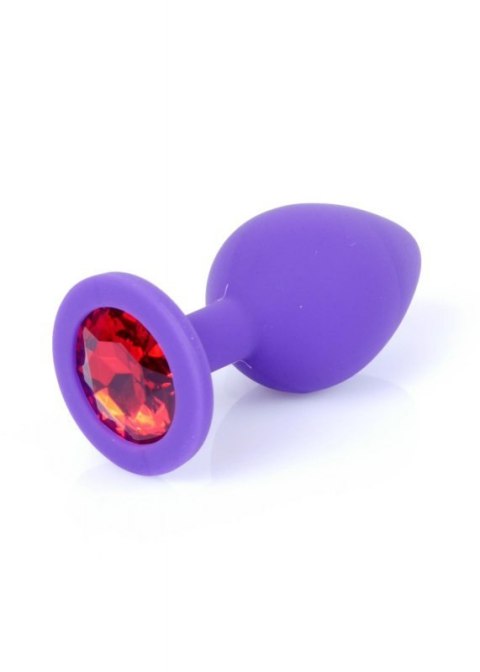 Plug-Jewellery Purple Silicon PLUG Medium- Red Diamond Boss of toys