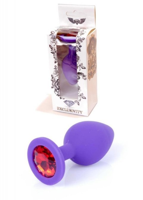 Plug-Jewellery Purple Silicon PLUG Medium- Red Diamond Boss of toys