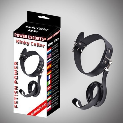 Kinky collar black collar with leash adjustable Boss of toys Kinky collar black collar with leash adjustable Boss of toys
