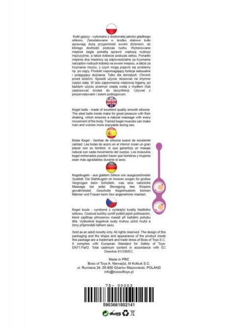 Silicone Kegel Balls 29mm 60g Pink - B - Series Boss of toys Silicone Kegel Balls 29mm 60g Pink - B - Series Boss of toys