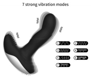 Wibrator-Silicone Massager USB 7 Function + Pulsator / Heating BLACK Boss of toys
