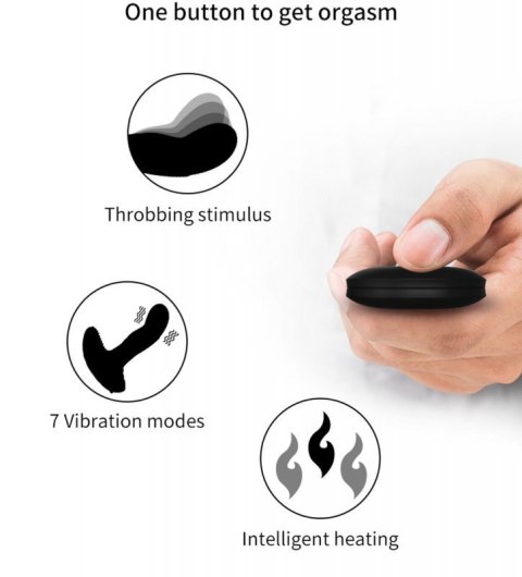 Wibrator-Silicone Massager USB 7 Function + Pulsator / Heating BLACK Boss of toys