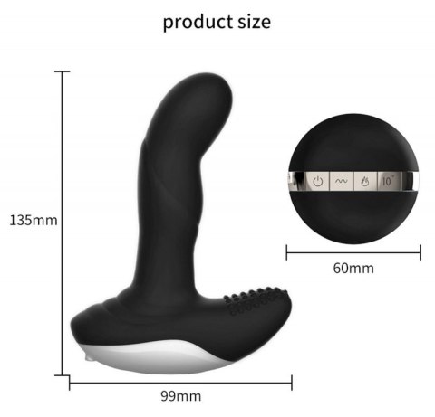 Wibrator-Silicone Massager USB 7 Function + Pulsator / Heating BLACK Boss of toys