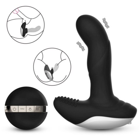 Wibrator-Silicone Massager USB 7 Function + Pulsator / Heating BLACK Boss of toys