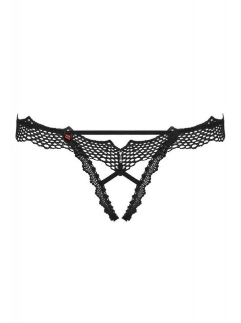 Bielizna-Bravelle stringi otwarte czarne S/M Boss of toys