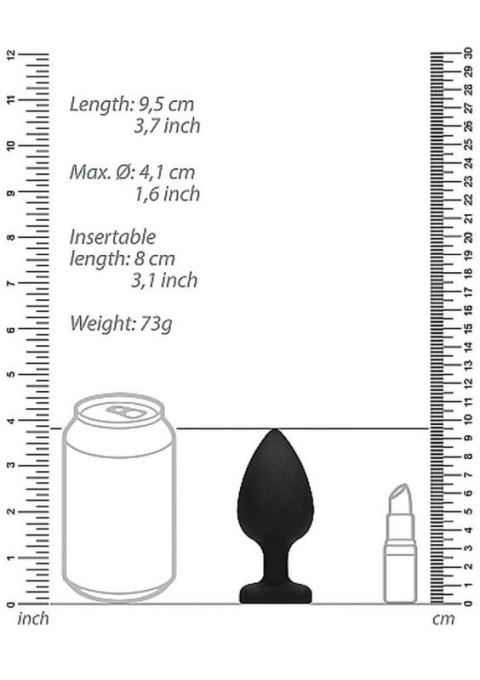 Diamond Heart Butt Plug - Extra Large - Black Boss of toys