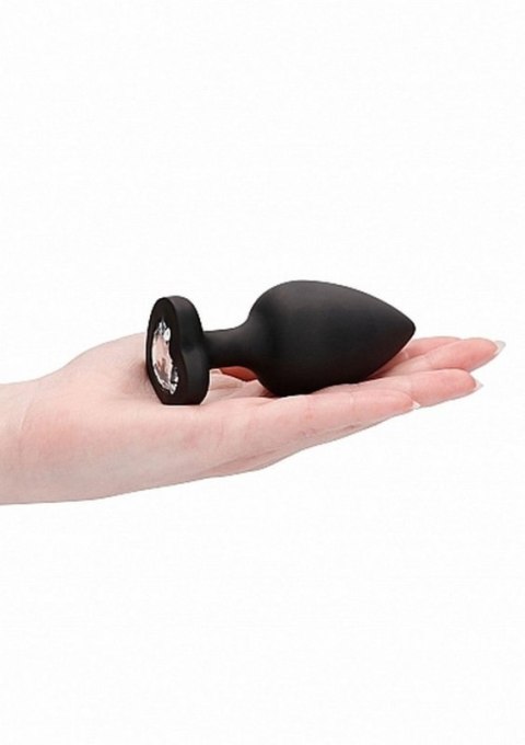 Diamond Heart Butt Plug - Extra Large - Black Boss of toys