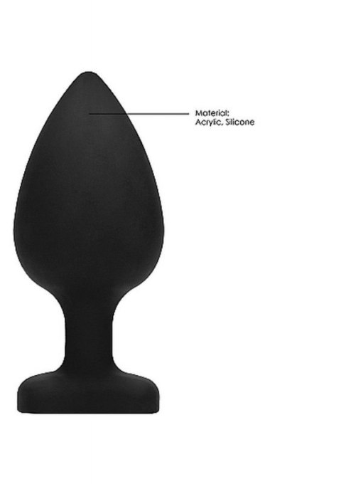 Diamond Heart Butt Plug - Extra Large - Black Boss of toys