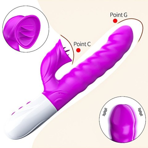 Wibrator-Silicon, Vibrator 7 Function and Heating Mode, PURPLE Boss of toys