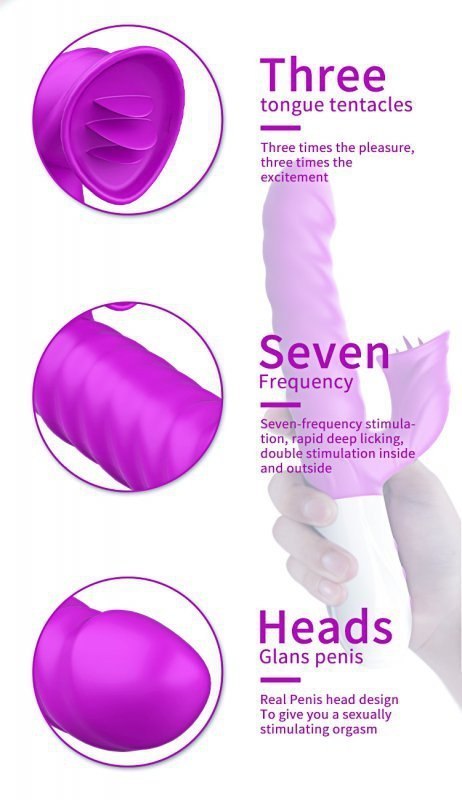 Wibrator-Silicon, Vibrator 7 Function and Heating Mode, PURPLE Boss of toys