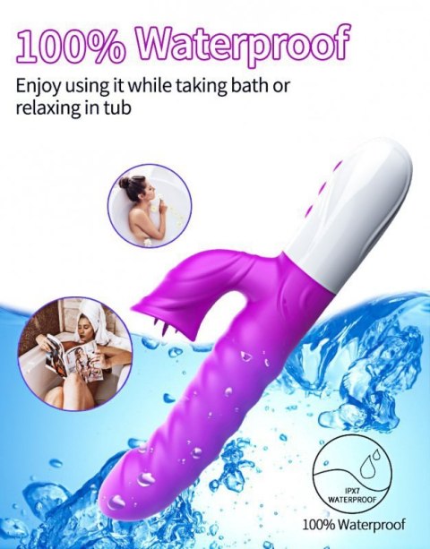 Wibrator-Silicon, Vibrator 7 Function and Heating Mode, PURPLE Boss of toys