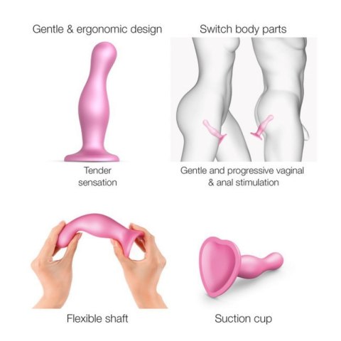 DILDO PLUG CURVY METALLIC SUGAR PINK- S Boss of toys DILDO PLUG CURVY METALLIC SUGAR PINK- S Boss of toys