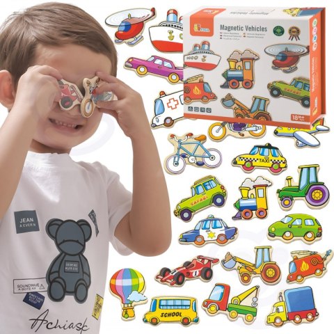 VIGA Drewniane magnesy pojazdy zestaw Viga Toys VIGA Drewniane magnesy pojazdy zestaw Viga Toys
