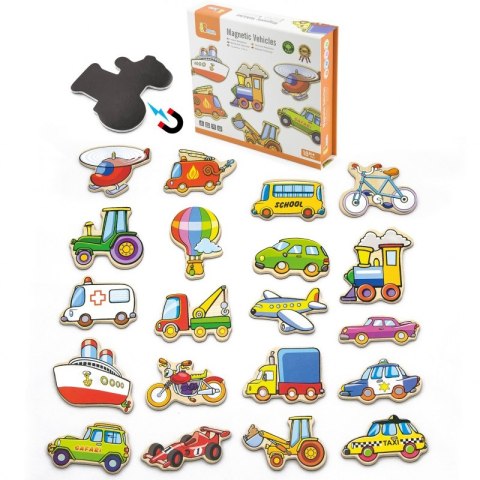 VIGA Drewniane magnesy pojazdy zestaw Viga Toys VIGA Drewniane magnesy pojazdy zestaw Viga Toys