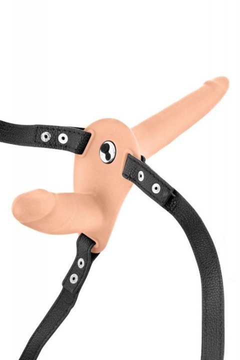 DOUBLE STRAP-ON VIBRATING FLESH STRAP-ON DILDO Boss of toys DOUBLE STRAP-ON VIBRATING FLESH STRAP-ON DILDO Boss of toys