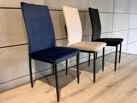 Krzesło tapicerowane VALVA DUO VELVET BLUE Lugano