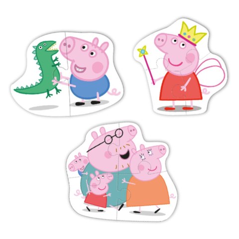 PUZZLE 3w1 "ŚWINKA PEPPA" TRZY UKŁADANKI W JEDNYM DLA NAJMŁODSZYCH DZIECI DODO