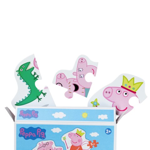 PUZZLE 3w1 "ŚWINKA PEPPA" TRZY UKŁADANKI W JEDNYM DLA NAJMŁODSZYCH DZIECI DODO