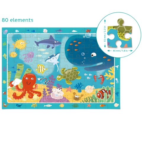 PUZZLE OBSERWACYJNE OCEAN 80 ELEMENTÓW PODWODNY ŚWIAT UKŁADANKA DLA DZIECI DODO