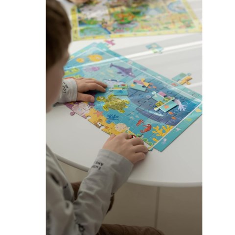 PUZZLE OBSERWACYJNE OCEAN 80 ELEMENTÓW PODWODNY ŚWIAT UKŁADANKA DLA DZIECI DODO