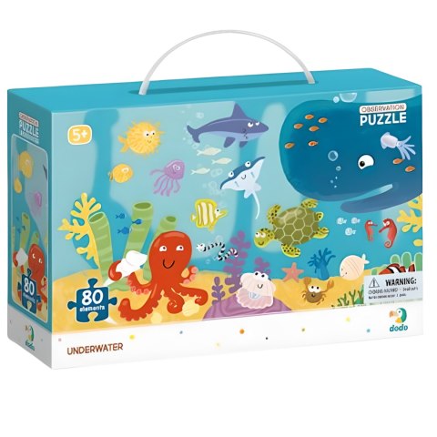 PUZZLE OBSERWACYJNE OCEAN 80 ELEMENTÓW PODWODNY ŚWIAT UKŁADANKA DLA DZIECI DODO
