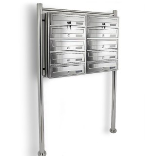 SKRZYNKA POCZTOWA LOKATORSKA 2x5 METALLIC STAL NIERDZEWNA Bituxx